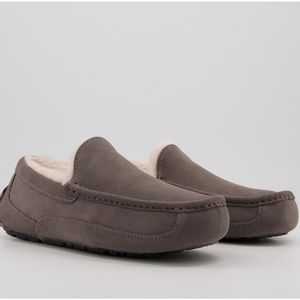 New UGG Australia Ascot Charcoal Gray Sheepskin Slippers Shoes